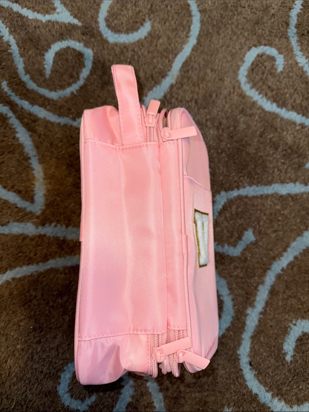 Pink Organizer Pouch with V Initial - Picture 8 of 10